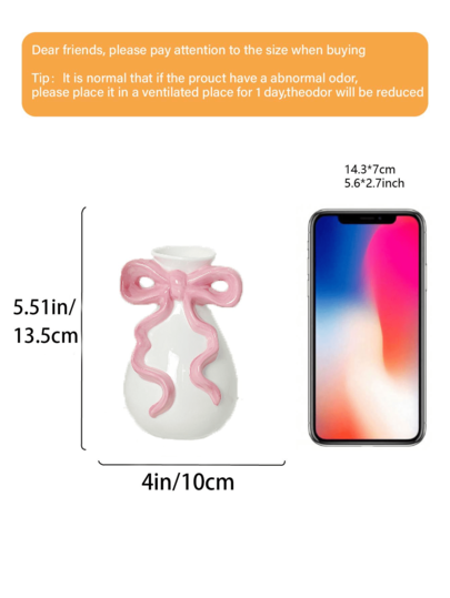 1pc able Ceramic Vase Bow Girl Home Vase, Romantic Wedding ation Shaped Graduation Birthday Holiday Girlfriend/Boyfriend Room Flower Glass view 7