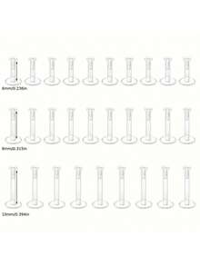 10入組簡約隱形透明唇環和耳環釘,學生必備