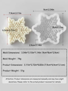 限量版圣诞蜡烛模具，DIY 3D圣诞树、姜饼人、雪花、房屋造型，手工香薰蜡烛装饰，硅胶材质，易于拆卸和重复使用 - 白色 - 查看 27