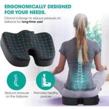 Orthopedic Memory Foam Gel Seat Cushion Anti-Bedsore Coccyx Orthopedic Pain Relief - Black - View 4