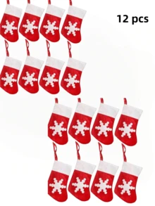 12 Pcs Christmas Fork And Knife Set-Christmas Decoration Dining Table Kitchen Decor ,Stockings Cutlery Bag,Christmas Tree Ornaments Snowflake Tableware Holder Small Christmas Socks Ornaments Spoon Knife Fork Candy Bag , Knife And Fork Holder For Christmas Party, Thanksgiving, And Other Festive Occasions,Christmas Home Decor,Christmas Gifts,Christmas Decorations Christmas Decorations Home Christmas Gifts Christmas Decor - Multicolor - View 12