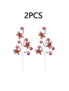 1/2/4/6 buc Crăciun roz turtă dulce om de zăpadă ramură decorare brad de Crăciun decorare turtă dulce Crăciun sărbătoare decorare casă decorațiuni de Crăciun camera decor iarnă