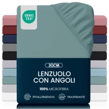 Farfallarossa Bedding Fitted Sheet - Bottom Sheet - Soft Microfiber - Shrinkage And Fade Resistant - Easy Care -1 Fitted Sheet Only - Deep Lake Blue - View 2