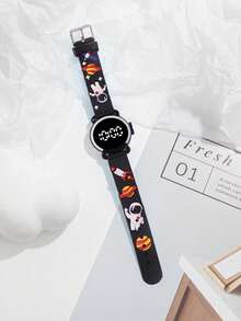 1 件卡通火箭宇航员图案电子手表，儿童礼物，生日礼物