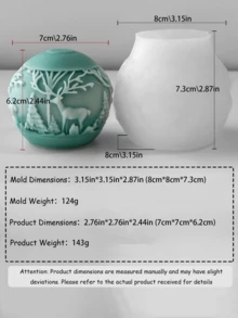 限量版圣诞蜡烛模具，DIY 3D圣诞树、姜饼人、雪花、房屋造型，手工香薰蜡烛装饰，硅胶材质，易于拆卸和重复使用 - 白色 - 查看 18