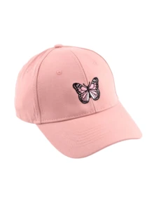 Șapcă de baseball all-match pentru femei, 1 buc., design drăguț cu fluture roz, material moale și respirabil, vizieră de protecție solară, excelentă pentru sporturi în aer liber, călătorii, naveta zilnică, utilizare pe tot parcursul anului