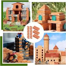 50/200 Stücke, Mini Ton Bauklötze, wiederverwendbare Mini Ton 8 Löcher Ziegel, realistische DIY Mini Baumodelle, können für Bonsai Dekoration, Puppenhaus Dekoration, Mini Baustellenszene Zusammenbau verwendet werden - Verschiedenfarbig - Übersicht 5