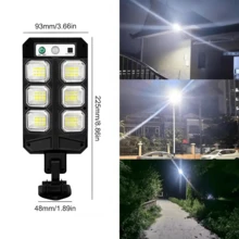 Đèn năng lượng mặt trời siêu sáng 40000LM có cảm biến con người Đèn đường ngoài trời IP6 Đèn năng lượng mặt trời sân vườn Đèn tường LED mạnh mẽ - màu đen - Xem 3