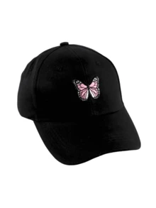 Șapcă de baseball all-match pentru femei, 1 buc., design drăguț cu fluture roz, material moale și respirabil, vizieră de protecție solară, excelentă pentru sporturi în aer liber, călătorii, naveta zilnică, utilizare pe tot parcursul anului