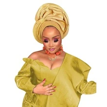 Nigerian Headwear Aso Oke Headband, Women's Wrapped Rhinestone, African Headscarf Hat, Auto Gele Headband, Handmade Fashionable Headwear, Suitable For Weddings, Parties, And Other Festivals - Multicolor - View 22