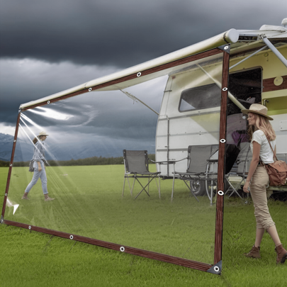 Tela impermeable, tela a prueba de lluvia, enlace de extensión de toldo de caravana, cuenta exterior transparente a prueba de lluvia, con material resistente al viento y a la intemperie, duradero, esencial para caravana al aire libre en clima lluvioso y ventoso, camping, caravana, balcón, muebles de jardín, invernadero y almacenamiento de leña en invierno