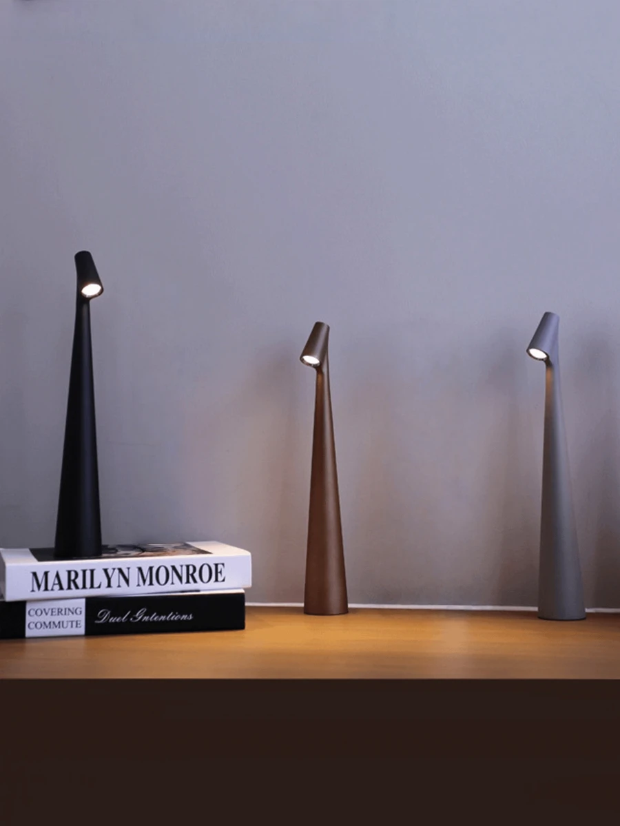 1 pieza Lámpara de mesa recargable y inalámbrica, lámpara de barra LED portátil con 3 niveles de brillo regulable, lámpara de escritorio a batería LED, lámpara de mesa para exteriores para sala de estar, hogar, comedor - Multicolor - Ver 1