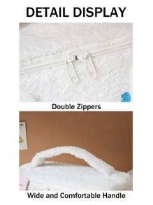 Sanrio 3D Plush Cosmetic Bag, Adorable Characters Design, Hello Kitty, My Melody, Kuromi & Cinnamoroll Designs, Extra Large Capacity & Wide Opening for Easy Packing, Soft Premium Quality Fabric with Double Zipper Closure, Perfect for Travel, Daily Use & As a G for 反對音