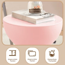 Lift-Top Side Table With Storage - Bedside End Table With Openable Lid, Small Nightstand For Bedroom & Living Room | Multi-Functional Coffee Table With Hidden Compartment, Compact Sofa Side Table - Pink - View 5