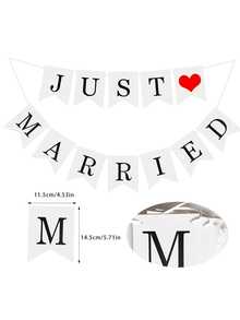 1 قطعة لافتة عتيقة مكتوب عليها "مجرد متزوجين"، ديكورات "مجرد متزوجين"، لافتة "مجرد متزوجين"، ديكورات زفاف رومانسية للأزواج، سلسلة أحرف "مجرد متزوجين" مع شريط، للزفاف وحفل استقبال العروس والديكور المنزلي - إكليل أنيق وفخم لركن التصوير الفوتوغرافي وديكور الحفلات في عيد الحب