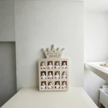 1 szt. Drewniana ramka na zdjęcia z okazji pierwszego roku życia dziecka, miesięczna ramka na zdjęcia noworodka