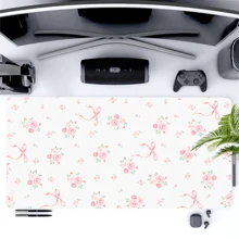 Pink Bow Mouse Pad Aesthetics Art Desk Mat 35.4x15.7 Inch Office Desk Accessories Rubber Base With Stitched Edge Non-Slip Mousepad For Office Decor Home Decor As Gifts For Women,Girlfriends,Friends Birthdays,School Supplies,Back To School