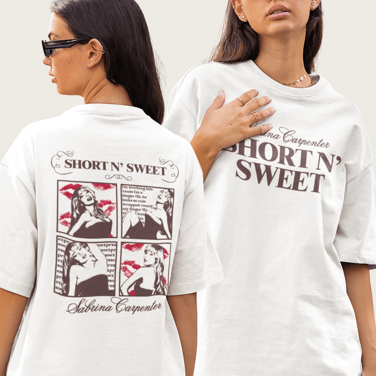Short N' Sweet Tour Oversized T-Shirt 100% Cotton Blouse - White - View 1