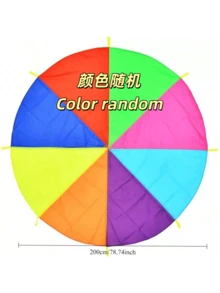 78.74in/118.11in Toss Rainbow Parachute, Outdoor Gymnastics Training Equipment, Multi-Person Sports & Recreation Umbrella, Sensory Integration Training Rainbow Umbrella, 8 Colorful Fun Gift Suitable For 10 Scenarios, Team Building And Group Activities, Includes Storage Bag