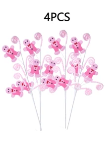 1/2/4/6 buc Crăciun roz turtă dulce om de zăpadă ramură decorare brad de Crăciun decorare turtă dulce Crăciun sărbătoare decorare casă decorațiuni de Crăciun camera decor iarnă