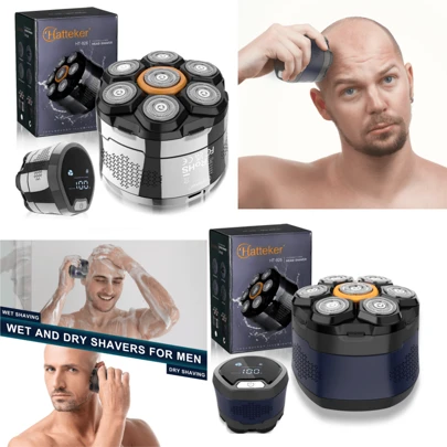 1pc USB Rechargeable Multi-Function Electric Bald Head Shaver, Men's Portable Electric Shaver Razor