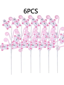 1/2/4/6 buc Crăciun roz turtă dulce om de zăpadă ramură decorare brad de Crăciun decorare turtă dulce Crăciun sărbătoare decorare casă decorațiuni de Crăciun camera decor iarnă