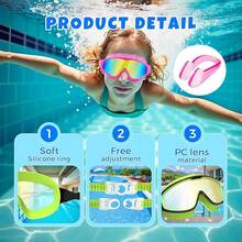 2pcs Kids Swimming Goggles Set, Anti-Fog High Definition Children Swimming Goggles, Leak-Proof Wide Angle Swimming Goggles, Suitable For 3-14 Years Old Kids Swimming Accessories - Multicolor - View 3