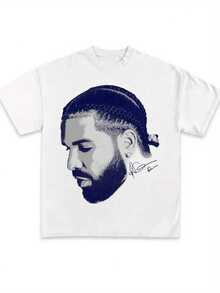 Cool Men's TShirt With Portrait And Signature Graphic Stylish Casual Tee For Everyday Wear,Unique Gift Idea. - trắng - Xem 1