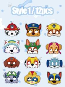 Tiệc khiêu vũ nửa mặt theo chủ đề Paw Patrol, Mặt nạ giấy hình chú chó tự làm với vẻ ngoài tinh tế và chất lượng cao - Nhiều màu - Xem 10