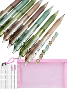 8支自动铅笔：0.5毫米和0.7毫米自动铅笔，轻松书写！适用于绘画、素描、制图、学校办公用品、文具、返校课堂必备品 | 考试用品 | 学习套装 | 宿舍必备品 | 数学课堂工具 | 青少年、大学生用品 | 高中必备品