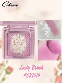 COLORROSE Shimmering Blush Powder, Luminous Pearl Glow, Lightweight And Smooth, Combines Blush And Highlighter For A Refined Complexion Makeup - 1019 hoa diên vĩ màu tím - Xem 1
