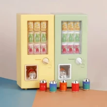 7pcs Mini Beverage Machine Set, Includes 1 Beverage Dispenser And 6 Canned Realistic Mini Beverages With Pull Rings, Suitable For Dollhouse Supermarket Small Models, Creative Scene Photography Props, Ideal Collector's Gift, Kitchen Accessories, Dollhouse Decor, Cute And Durable Ornament, Applicable For Room Decor, Micro-Landscape Decor, Dollhouse Accessories, Desktop Decoration