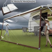 Tela impermeable, tela a prueba de lluvia, enlace de extensión de toldo de caravana, cuenta exterior transparente a prueba de lluvia, con material resistente al viento y a la intemperie, duradero, esencial para caravana al aire libre en clima lluvioso y ventoso, camping, caravana, balcón, muebles de jardín, invernadero y almacenamiento de leña en invierno