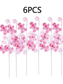 1/2/4/6 buc Crăciun roz turtă dulce om de zăpadă ramură decorare brad de Crăciun decorare turtă dulce Crăciun sărbătoare decorare casă decorațiuni de Crăciun camera decor iarnă