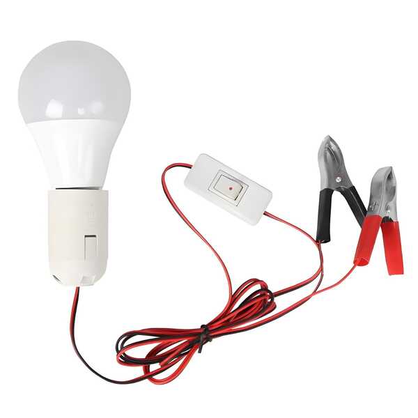 Pendente Lanterna Luz De Led Extensão Garra Jacaré Para Bateria 12 Volts
