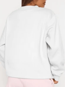 Custom Women's Photo Print Crew Neck Long Sleeve Top - Multicolor - View 5