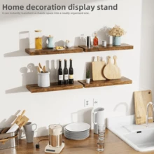 [1/2/4 件套 / 厚度 0.59 英寸 * 宽度 5.8 英寸 * 长度 15.7 英寸] 浮动壁挂式储物架，1 层浮动架，展示架，书架，相框装饰架，厨房香料瓶收纳架，办公室小雕像展示架，卧室床头柜装饰架，棕色/黑色/白色可选，适用于卧室/厨房/书房/客厅/浴室]