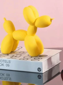 气球狗雕塑，现代艺术家居装饰雕像，家居饰品，时尚动物艺术摆件，适合摆放在咖啡桌、厨房或房间，是色彩搭配和美学装饰的理想之选。 - 粉色 - 查看 12