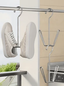 Stainless Steel Shoe Rack Hook, Solid Shoe And Clothes Drying Rack, Multifunctional , Perfect For Drying Shoes, Suitable For Indoor And Outdoor Use, Entryway Storage, Sleek Metal Design, Suitable For Balcony, Window, Or Wall Mounting, A Perfect Home Essential.