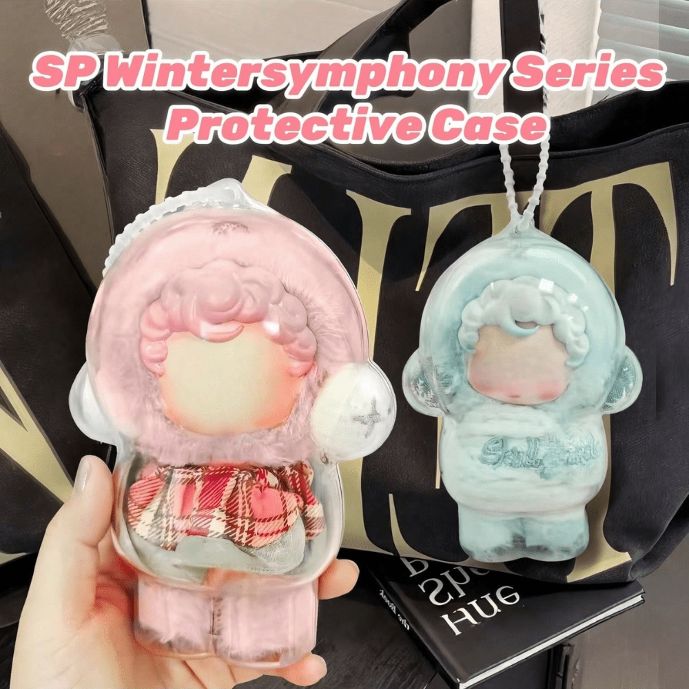 1pc New Protective Case For Labubuu Wintersymphony Series SP - Dustproof, Portable And Hand Washable Lightweight Protective Case For Dolls And Collectibles Display (Case Only, Doll Not Included), Collectible Display Box | Decorative Storage Box | Dustproof Box, Doll Display Box