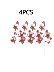 1/2/4/6 buc Crăciun roz turtă dulce om de zăpadă ramură decorare brad de Crăciun decorare turtă dulce Crăciun sărbătoare decorare casă decorațiuni de Crăciun camera decor iarnă