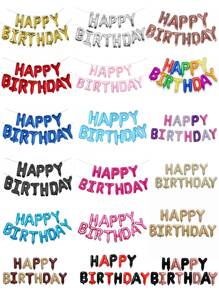 1 套 16 英寸生日快乐铝箔横幅和气球，多色可重复使用派对气球，适合生日派对、周年纪念装饰