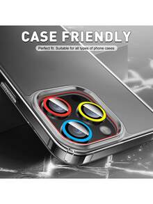 Yezodawee 9 piezas de protectores de lente de cámara luminosos y coloridos que brillan en la oscuridad, de aleación de aluminio, compatibles con 17 Pro Max/17 Pro/17 Air/17/16 15 14 13 12 11 Pro Max Plus