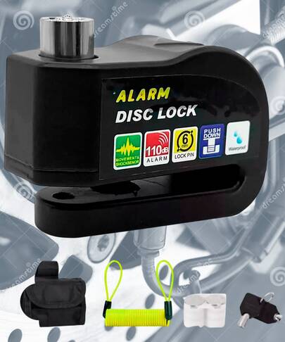  Alarma Candado con Estuche Cuerda de Aviso 2 Llaves 110 Db Freno Disco  Antirrobo Impermeable Moto Bici Vmingo Mexico