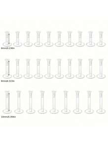 10入組簡約隱形透明唇環和耳環釘,學生必備