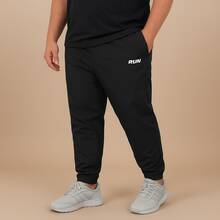 Men's Plus Size Sports Set RUN | Waterproof Windbreaker Jacket + Tactel Jogger Pants With Elastane Cuff – Winter G1 To G4 - Black - View 4