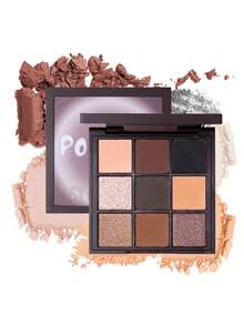 Paleta de 9 colores de sombras de ojos que no se desprende fácilmente del maquillaje, no vuela el polvo, mate y perlado, con colores base grandes y ahumados. Una sola paleta para jugar con el maquillaje, estilo Ins