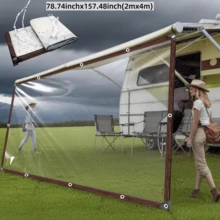 Tela impermeable, tela a prueba de lluvia, enlace de extensión de toldo de caravana, cuenta exterior transparente a prueba de lluvia, con material resistente al viento y a la intemperie, duradero, esencial para caravana al aire libre en clima lluvioso y ventoso, camping, caravana, balcón, muebles de jardín, invernadero y almacenamiento de leña en invierno