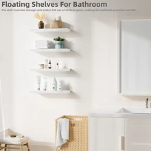 [1/2/4 件套 / 厚度 0.59 英寸 * 宽度 5.8 英寸 * 长度 15.7 英寸] 浮动壁挂式储物架，1 层浮动架，展示架，书架，相框装饰架，厨房香料瓶收纳架，办公室小雕像展示架，卧室床头柜装饰架，棕色/黑色/白色可选，适用于卧室/厨房/书房/客厅/浴室]