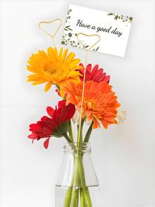 40 Stücke - Metall Blumen Kartenhalter, Metall Blumenstrauß Kartenhalter und herzförmiger Blumen Foto/Memo Halter, geeignet für Blumenstrauß Dekoration, Hochzeit Blumenständer Dekoration, Foto Kartenhalter, Blumenständer Dekoration Kartenhalter, Party Segen, Blumen Verpackung, Bankett, Festival, Party, Hochzeit, Geburtstag, Jahrestag, Tischdekoration, Muttertag Abschlussfeier, Multifunktionaler Blumenstrauß Halter (herzförmig)